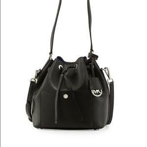 Michael Kors Saffiano Leather Bucket Crossbody Greenwich